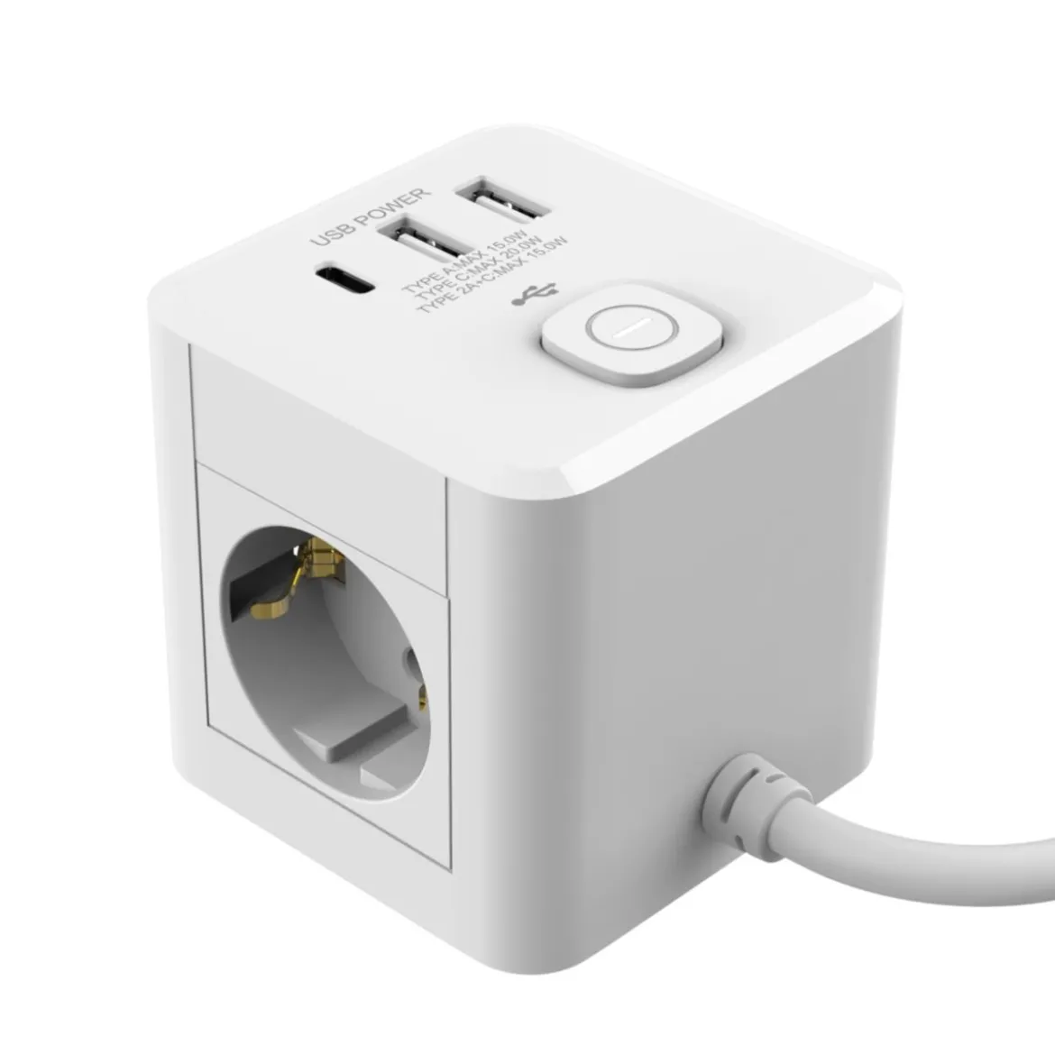 Flector 3-Fach Steckdosenwürfel inkl. USB 1,4 m