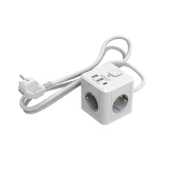Flector 3-Fach Steckdosenwürfel inkl. USB 1,4 m