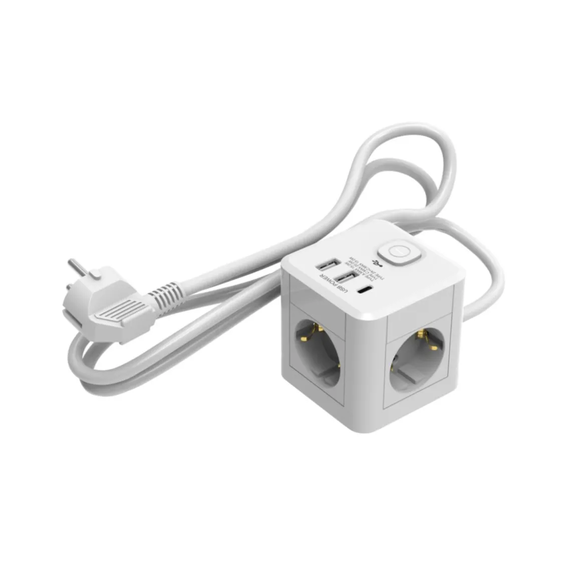Flector 3-Fach Steckdosenwürfel inkl. USB 1,4 m