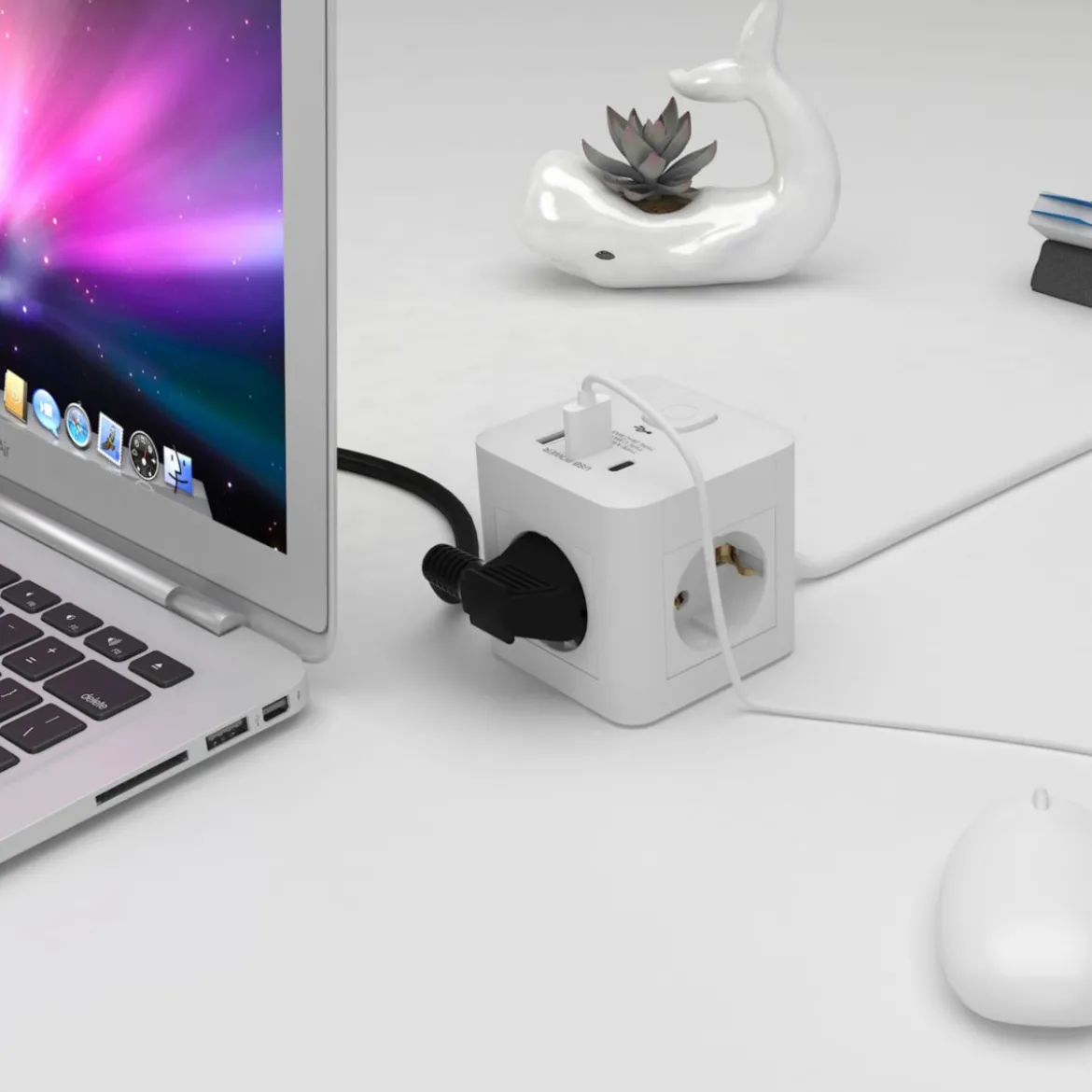 Flector 3-Fach Steckdosenwürfel inkl. USB 1,4 m