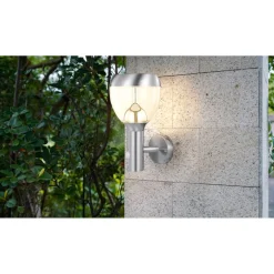 Flector Garten LED-Außenwandleuchte Nina mit Bewegungsmelder silber