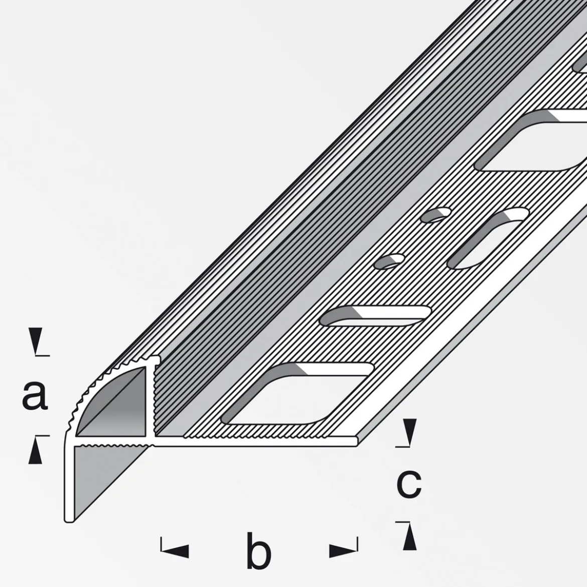 Fundamo Treppenkantenprofil 10 mm 2,5m silber