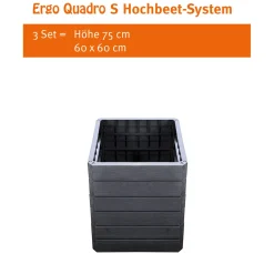 GarantiaHochbeet-System Ergo Quadro anthrazit Größe S