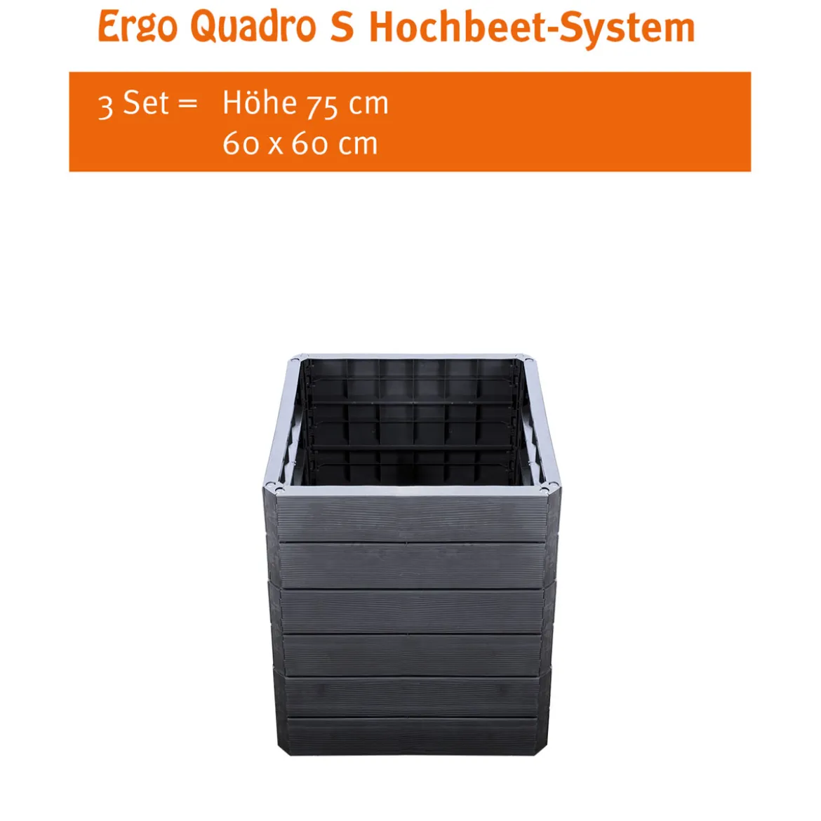 GarantiaHochbeet-System Ergo Quadro anthrazit Größe S