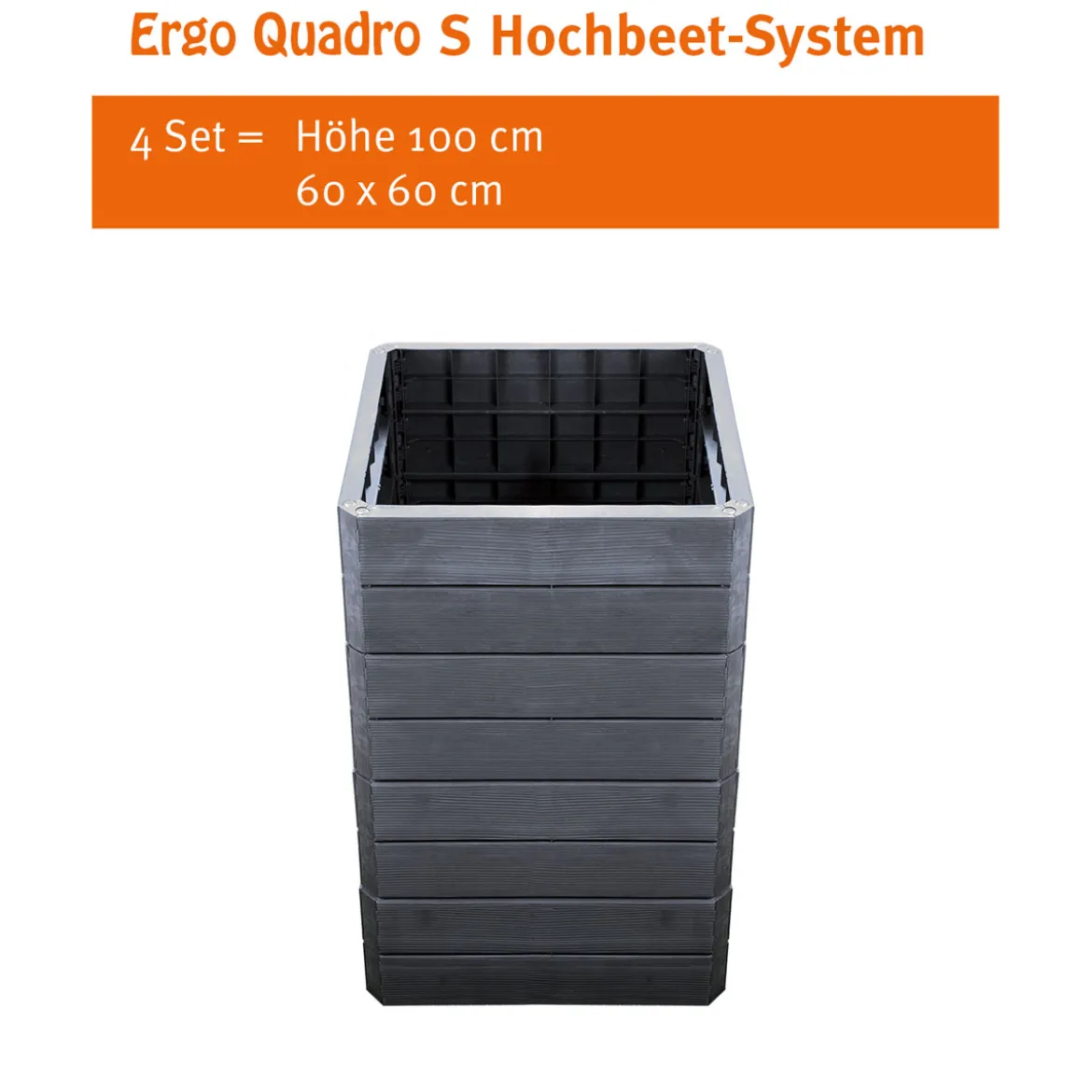 GarantiaHochbeet-System Ergo Quadro anthrazit Größe S