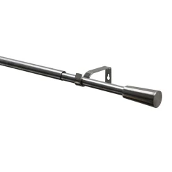 Gardinenstangen Set Kos Cone ausziehbar Durchmesser 16/19 mm 190-340 cm Edelstahl-Optik