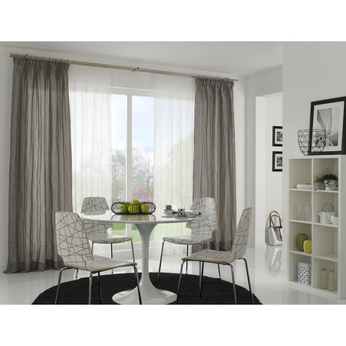GardiniaGardinenstange Chicago mit Innenlauf Durchmesser 16 mm 200 cm Edelstahl-Optik
