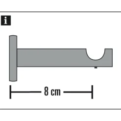 Gardinia Träger Chicago offen für Durchmesser 20 mm 8 cm weiß