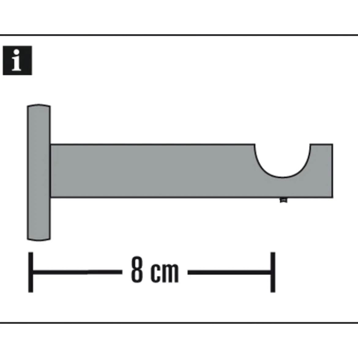 Gardinia Träger Chicago offen für Durchmesser 20 mm 8 cm weiß