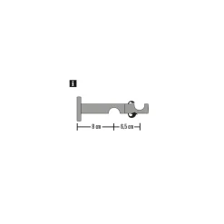 GardiniaWandträger 2-läufig für Windsor Edelstahl-Optik Durchmesser 25 mm