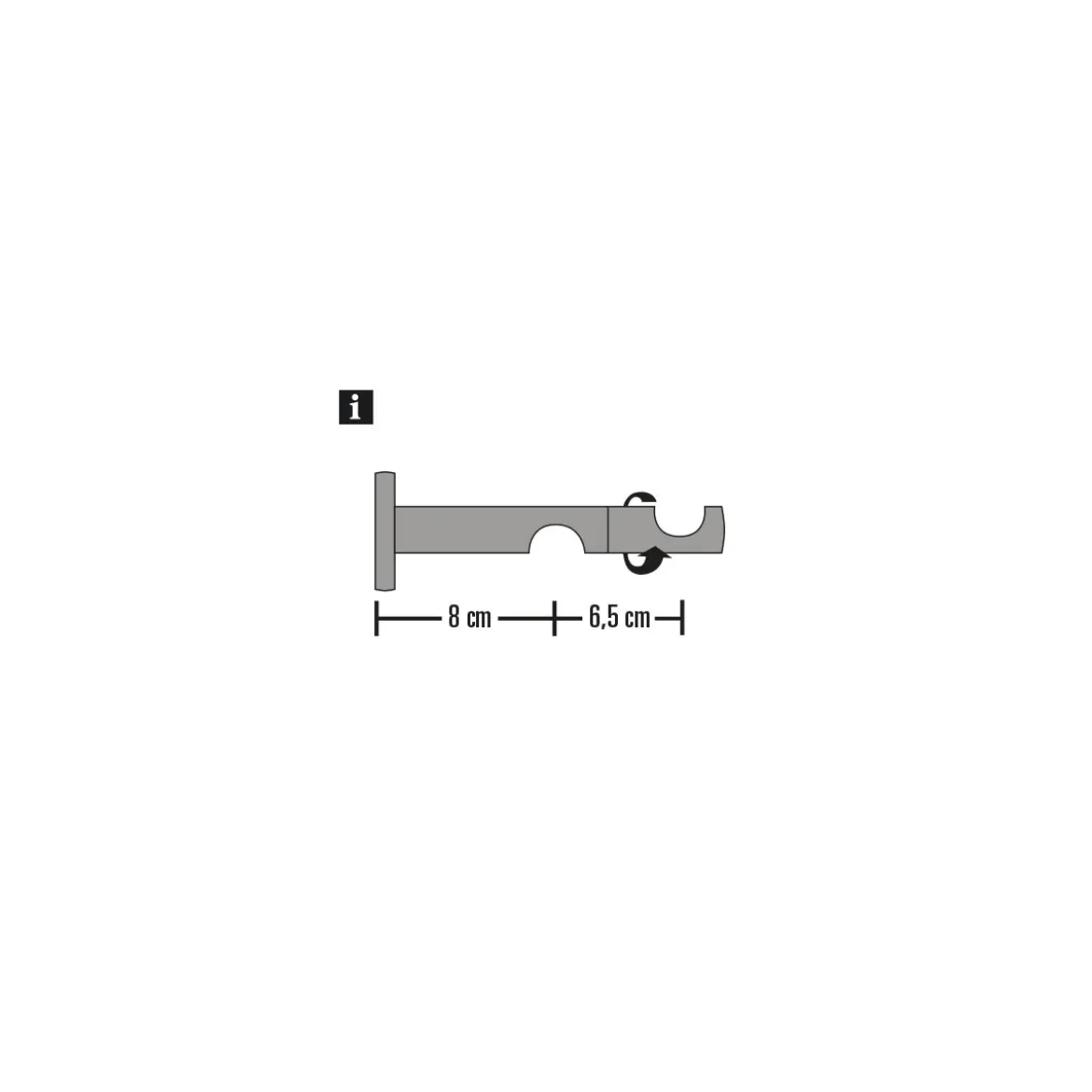 GardiniaWandträger 2-läufig für Windsor Edelstahl-Optik Durchmesser 25 mm