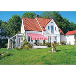 Gelenkarmmarkise Nizza rot-weiss 300 x 200 cm