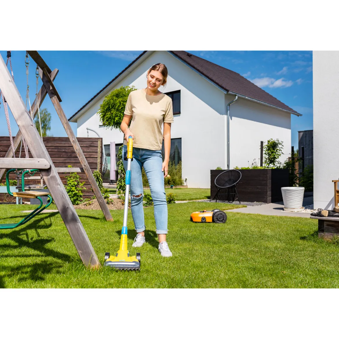 GloriaAkku Rasen-und Kantenschneider FineCut 18V Set 25 cm Schnittbreite Einstellbarer Holmwinkel inkl Akku
