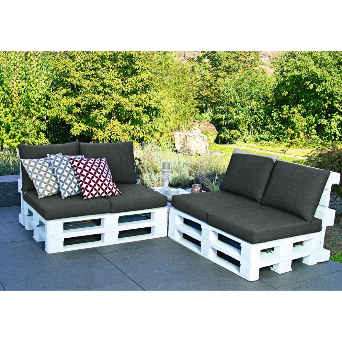 GO-DE Palettenauflage 2- teilig anthrazit 60 x 80 cm wasserabweisend