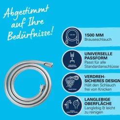 Grohe Brauseschlauch „VitalioFlex Comfort“, chrom, 1,50 m
