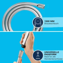 Grohe Brauseschlauch „VitalioFlex Comfort“, chrom, 1,50 m