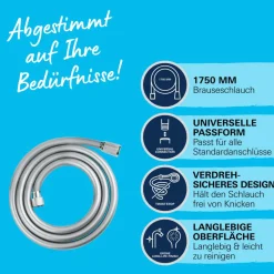Grohe Brauseschlauch „VitalioFlex Comfort“, chrom, 1,75 m