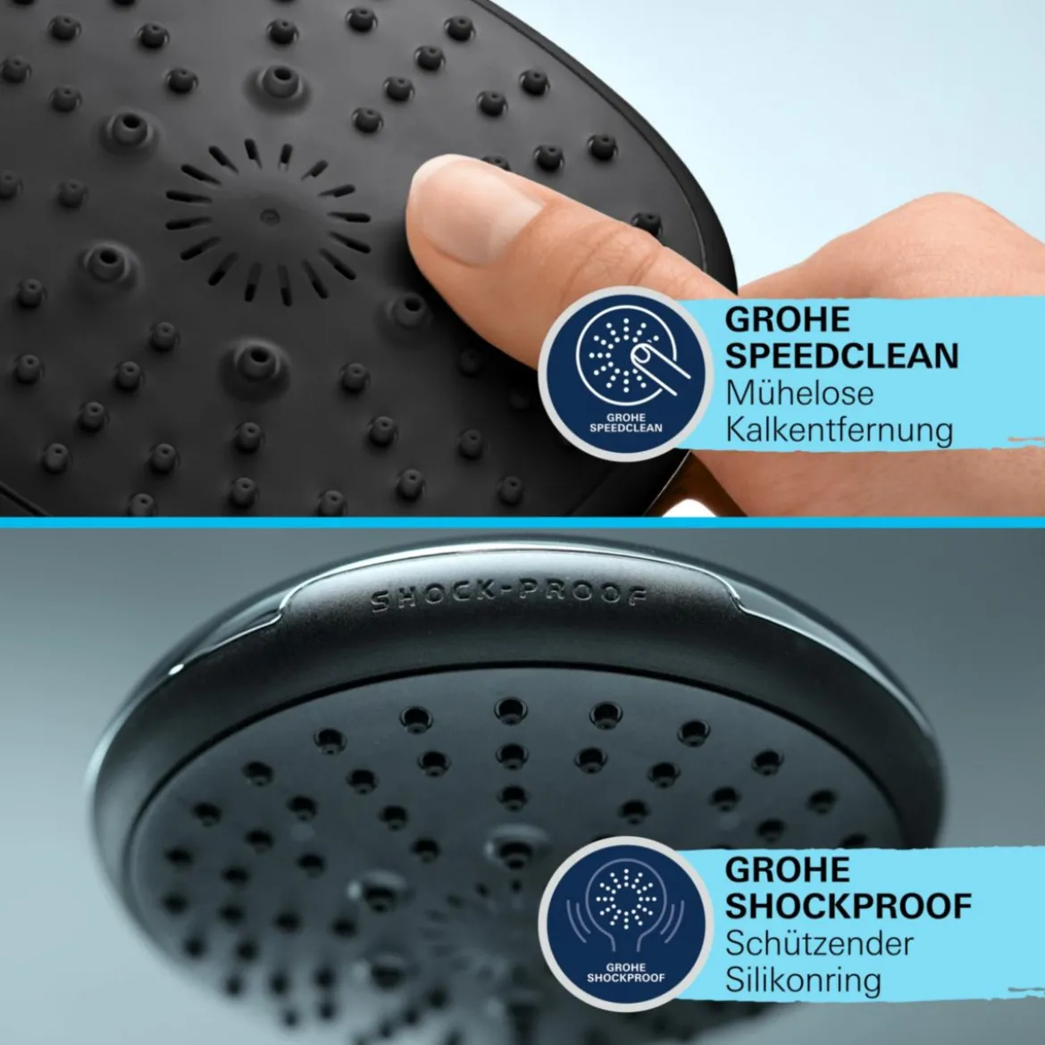 Grohe Brausestangenset Vitalio Comfort 110 2 Strahlarten (Rain, Jet)