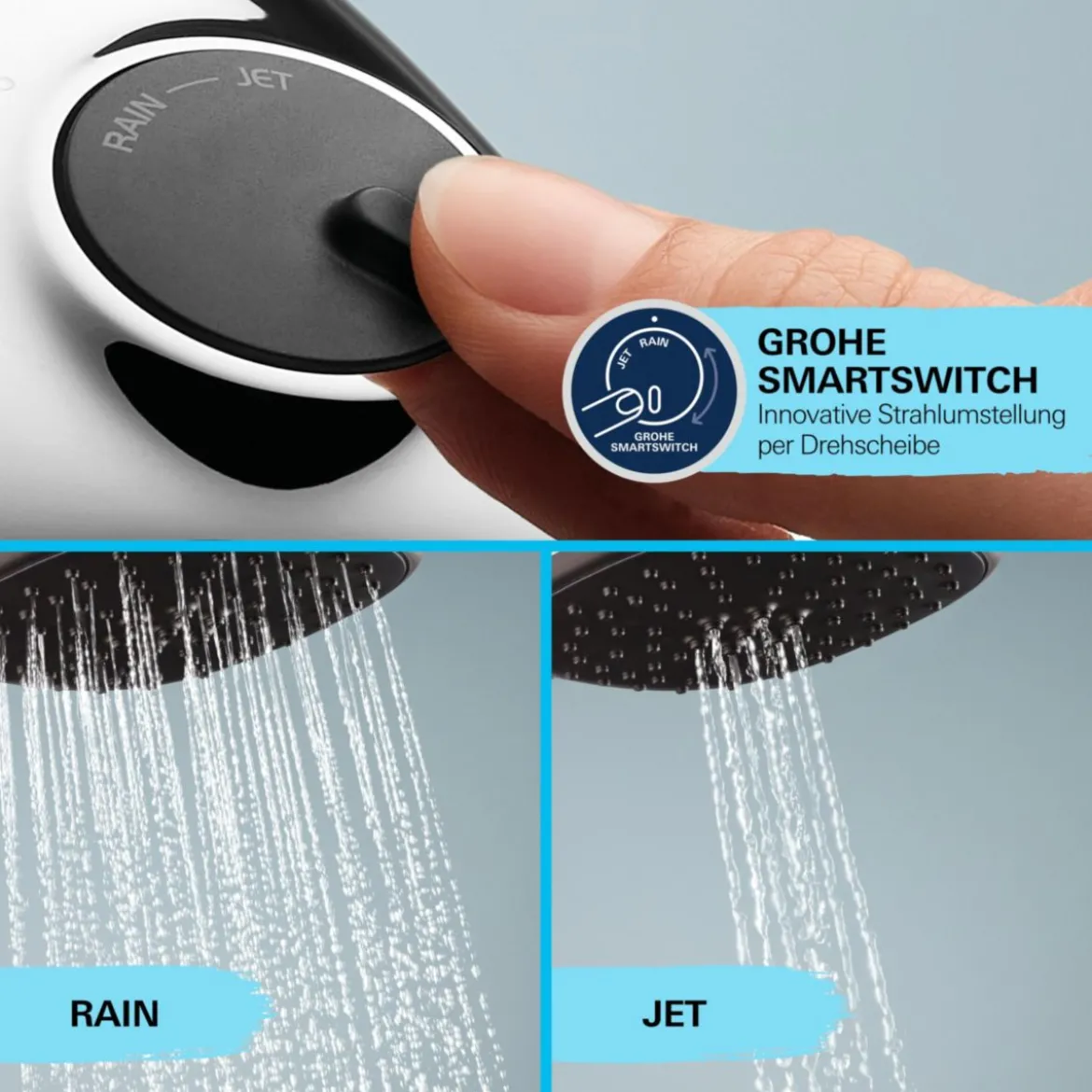 Grohe Brausestangenset Vitalio Comfort 110 2 Strahlarten (Rain, Jet)