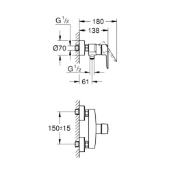 Grohe Einhand-Brausebatterie Start 1/2
