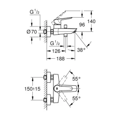 Grohe Einhand-Wannenbatterie Start 1/2"