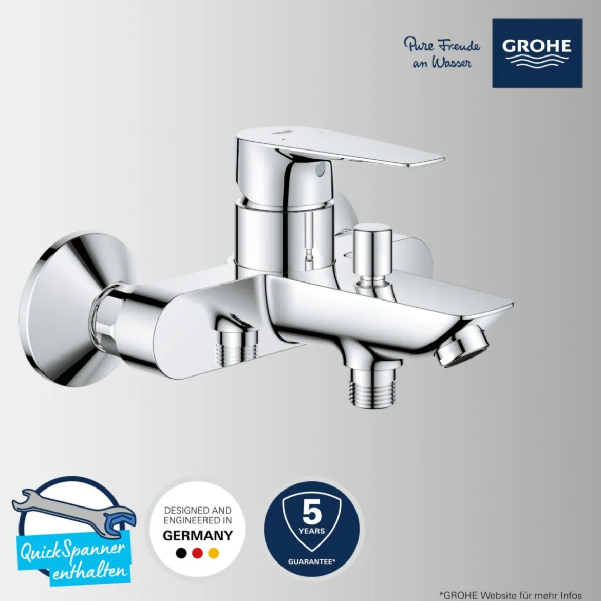Grohe Einhand-Wannenbatterie Start Edge chrom 15 x 16,8 cm