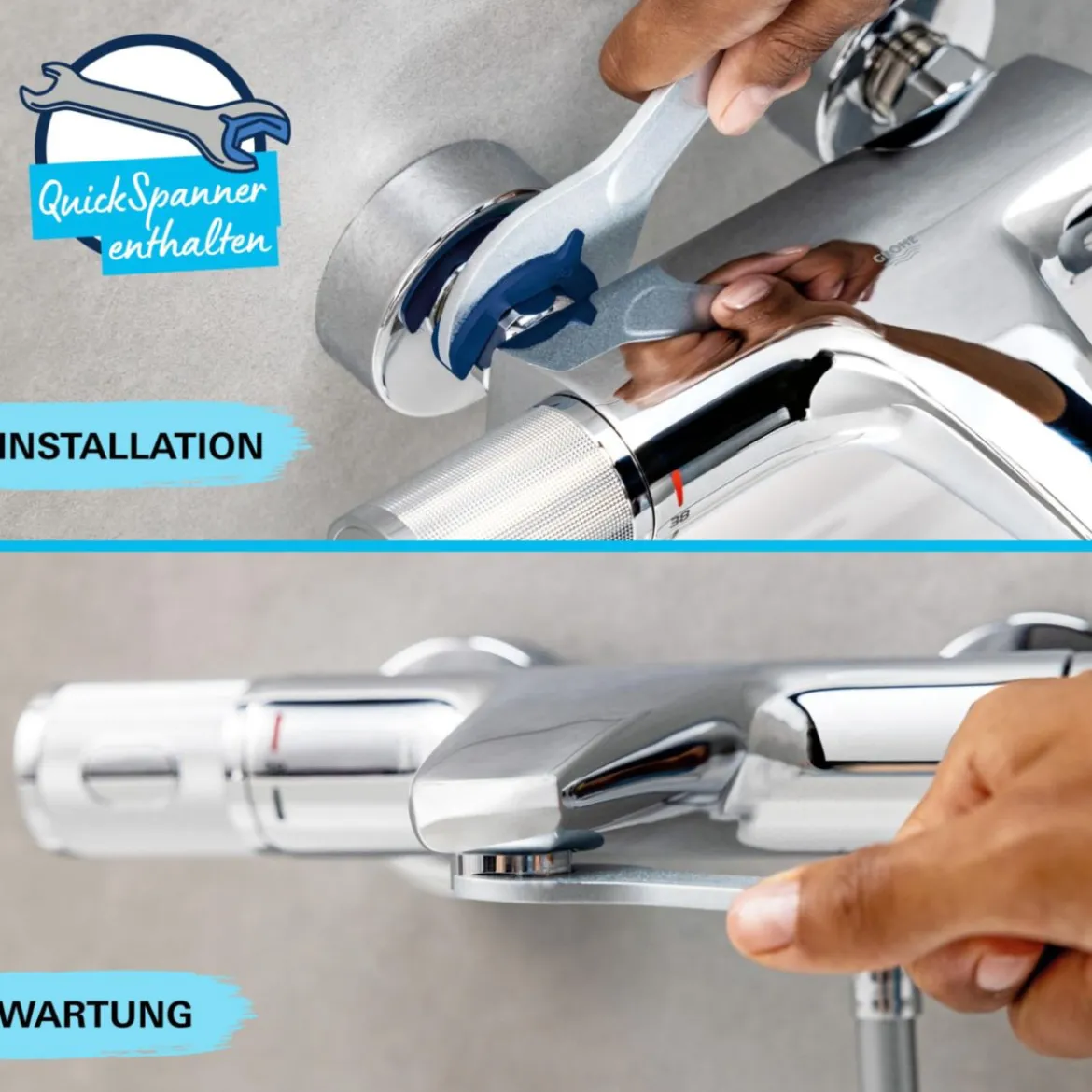 Grohe Einhand-Wannenbatterie Start Edge chrom 15 x 16,8 cm