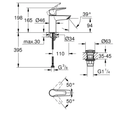 Grohe Einhand-Waschtischbatterie Start 1/2