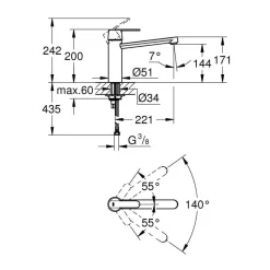 Grohe Get Einhand-Spültischbatterie, 1/2"