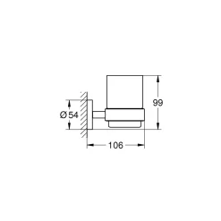 Grohe Halter mit Glas Essentials silber 10,6 x 9,9 cm