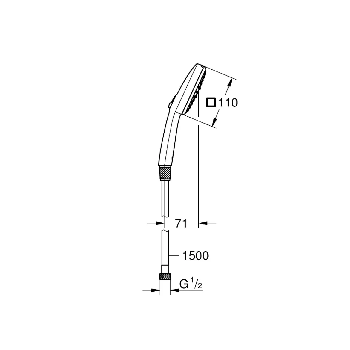 Grohe Handbrauseset Vitalio Comfort 110 2 Strahlarten (Rain, Jet)