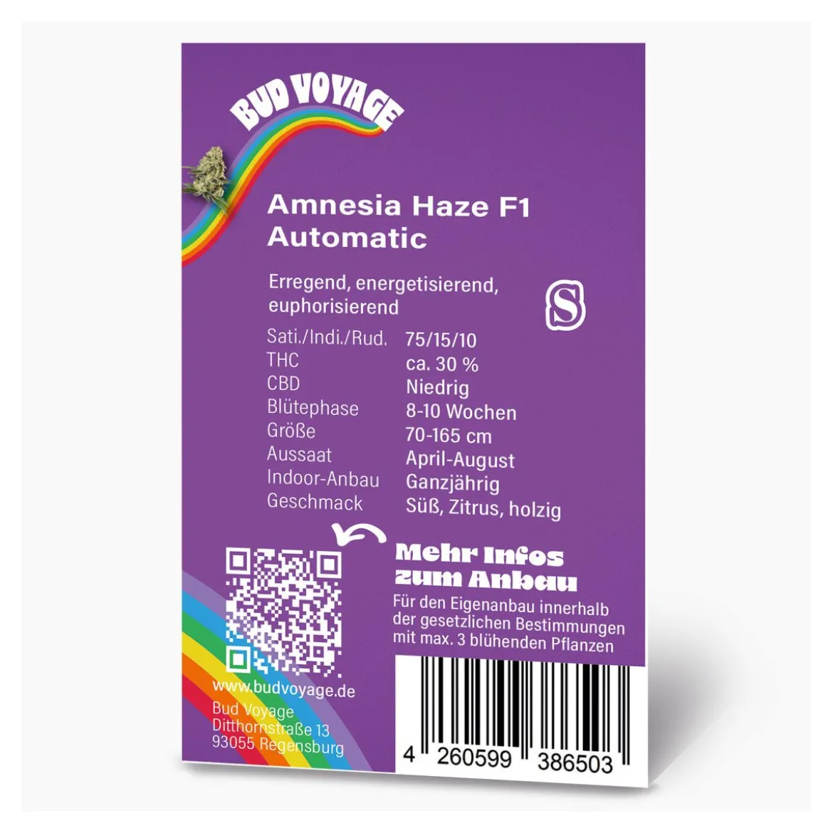 Hanfsamen BudVoyage Amnesia Haze F1 Auto3 Samen
