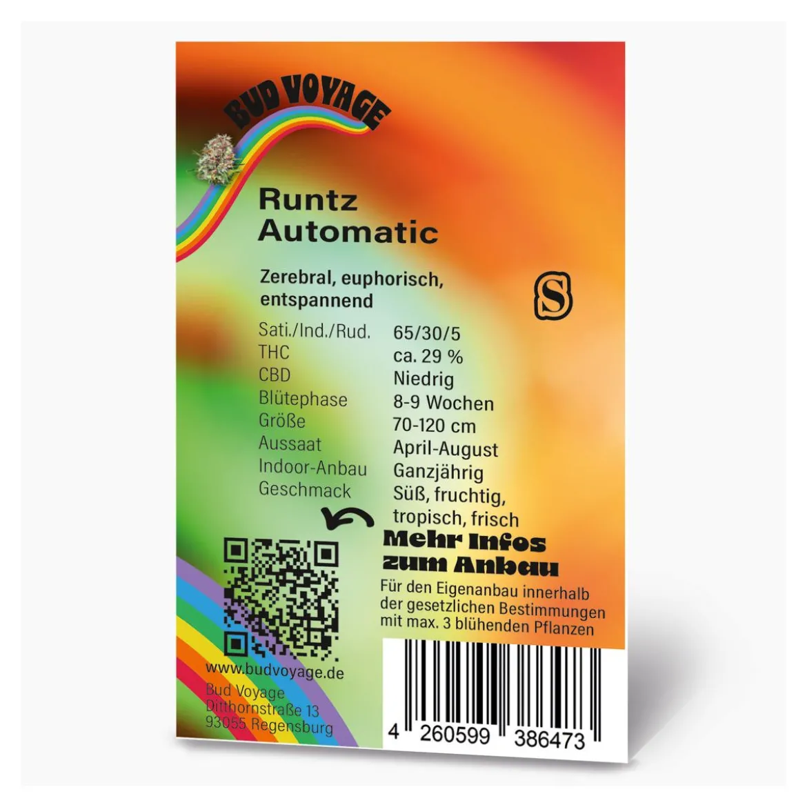 Hanfsamen BudVoyage Runtz Auto, 3 Samen