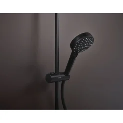 Hansgrohe Duschsystem Vernis Shape mit Thermostat mattschwarz