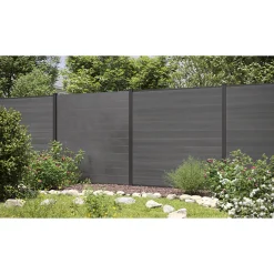Hartmann WPC Steckzaunsystem anthrazit 6er-Pack
