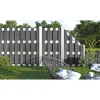 Hartmann Zaun Grundelement WPC/Alu 180x180 cm anthrazit / silber