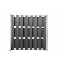 Hartmann Zaun Grundelement WPC/Alu 180x180 cm anthrazit / silber