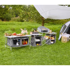 Haveson Camping-Tisch mit Ablagefächern