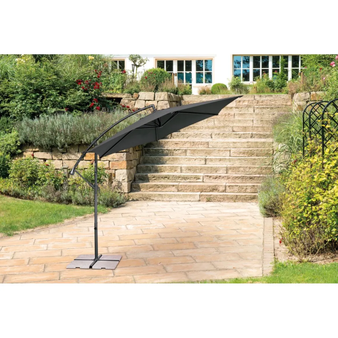Haveson Ampelschirm Salerno 300 cm anthrazit