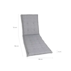 Haveson Liegenauflage 190x58x4cm hellgrau