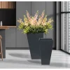 Haveson Pflanztopf Terrazzo konisch-eckig 42 x 42 x 75 cm