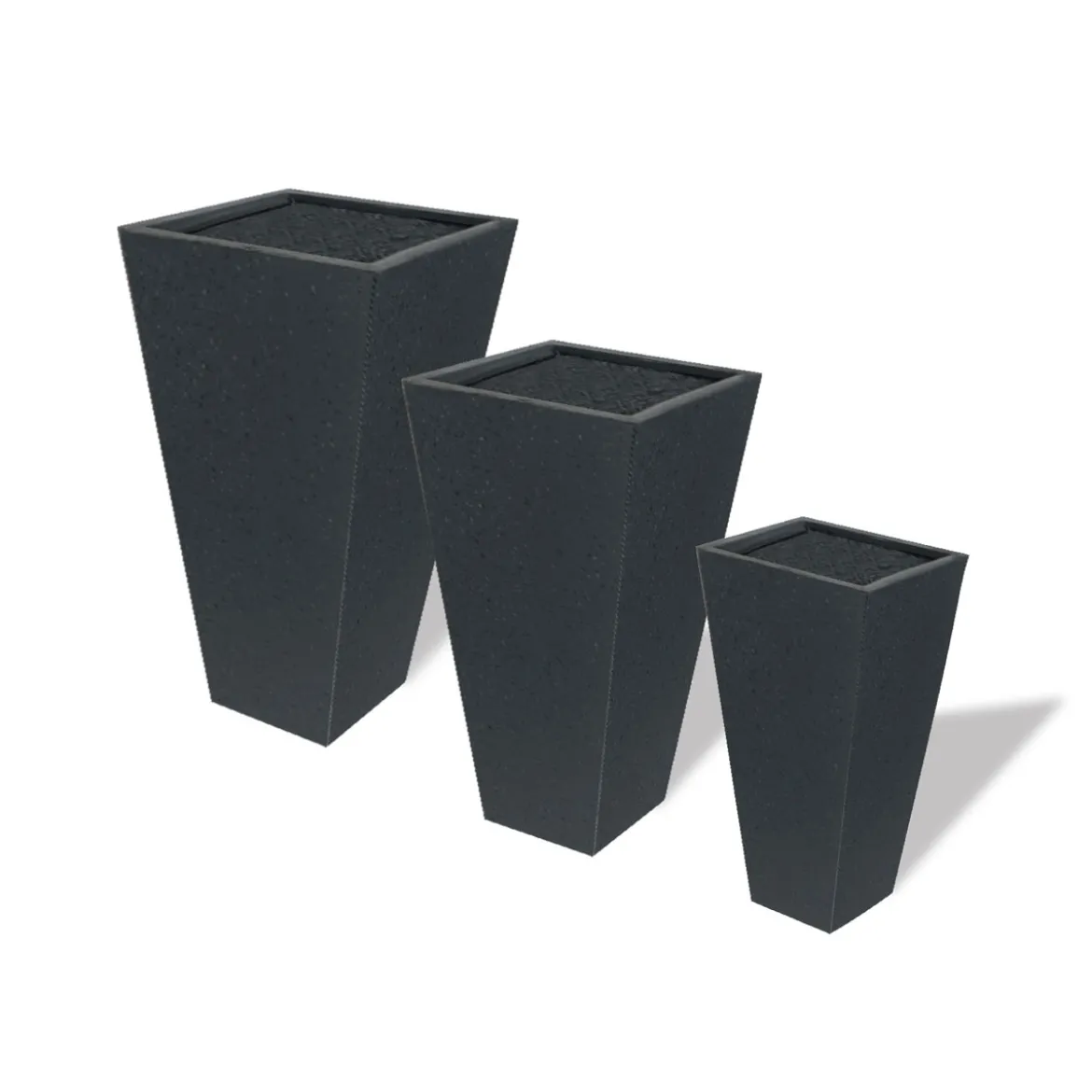 Haveson Pflanztopf Terrazzo konisch-eckig 42 x 42 x 75 cm