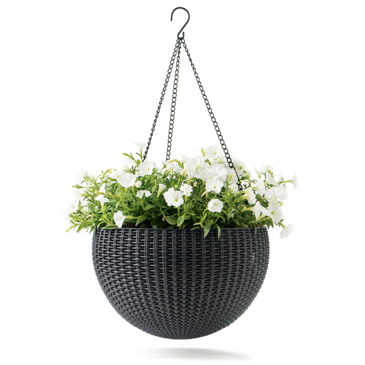 HavesonRattan-Pflanzampel Durchmesser 35 cm anthrazit