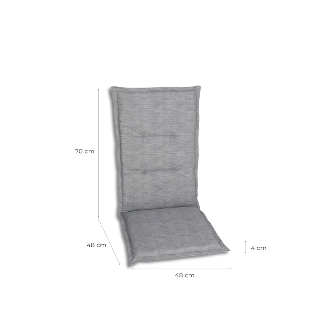 Haveson Sitzauflage Hochlehner 118x48x4cm hellgrau