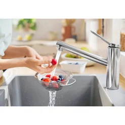 HG SP-Armatur Zesis M33,chrom,Keramik-Mischsystem,schwenkbar, Easy-Clean-Perl.