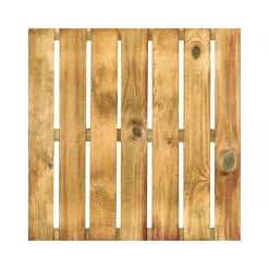 Holzfliese Kiefer geriffelt braun 50 x 50 cm