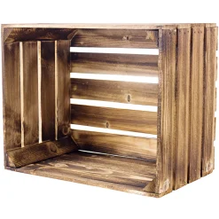 Holzkiste geflammt braun 50 x 40 x 30 cm