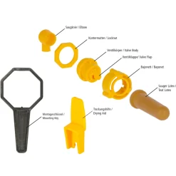 Hygieneventil mit Latexsauger gelb