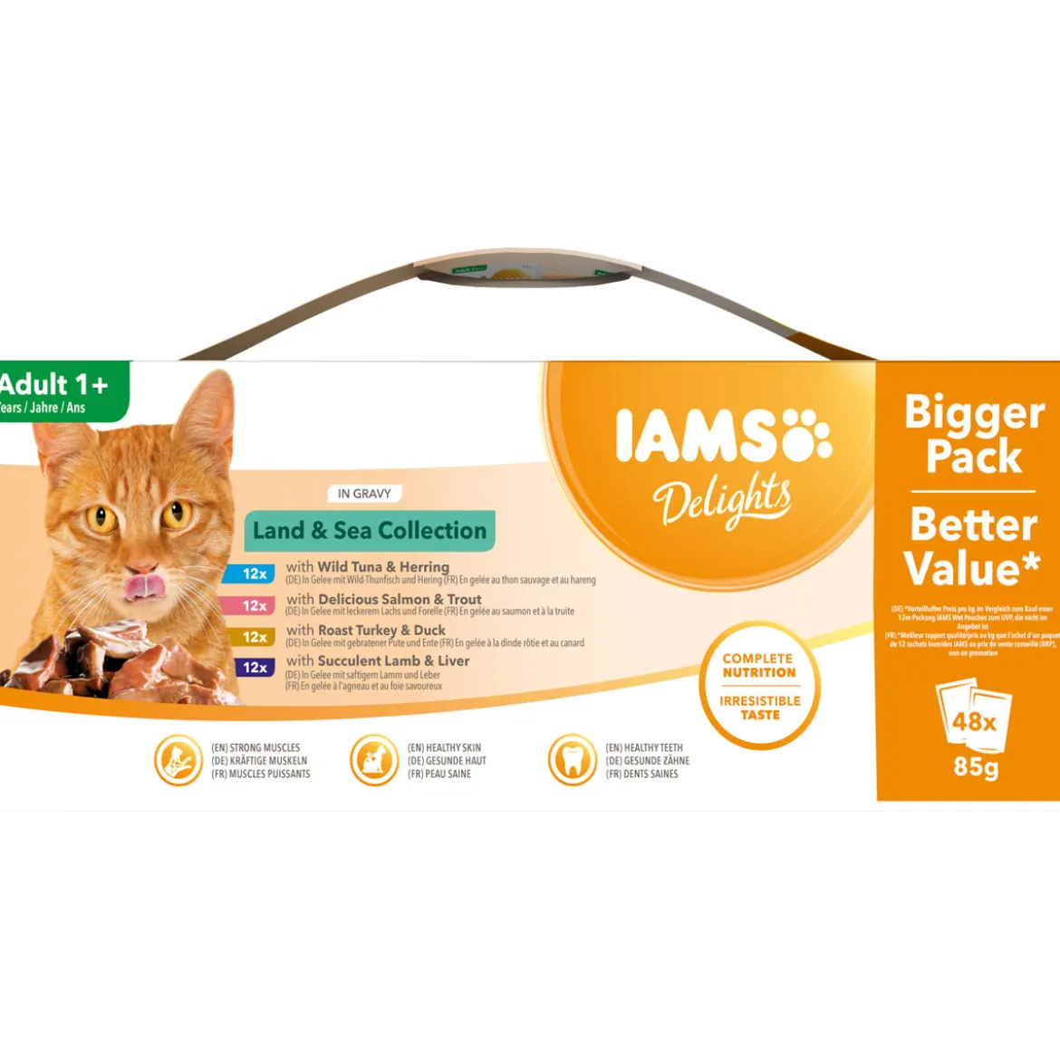 IAMS Nassfutter Delights Erwachsen Mix in Gelee 48 x 85 g