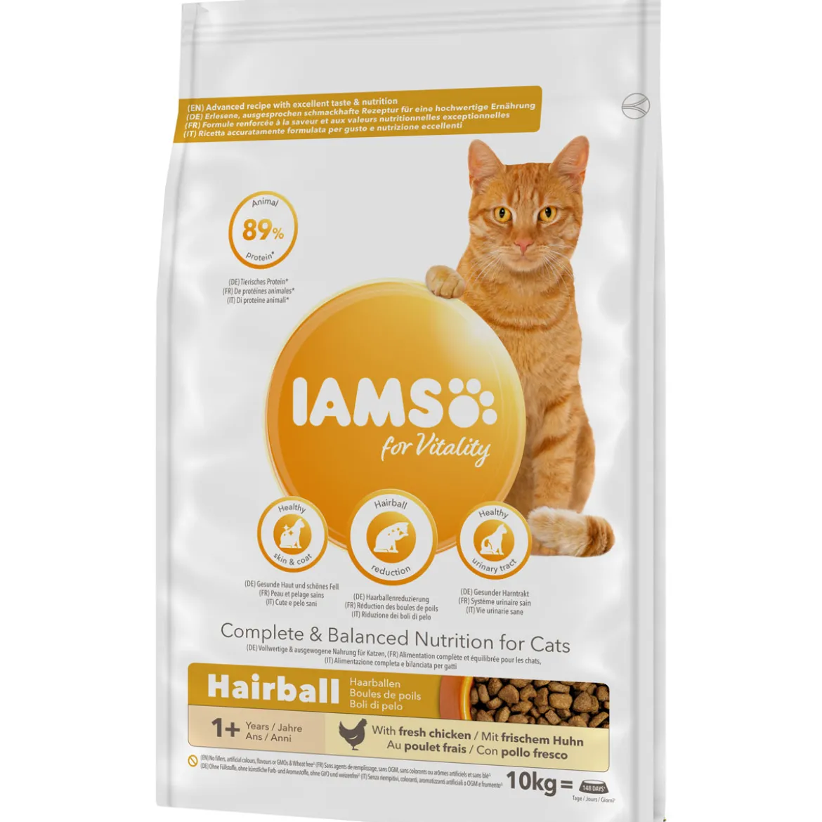 IAMS Trockenfutter Vital Katze Haarballen Huhn 10 kg